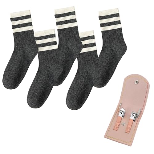 PCOIUYI Aesthetic matching socks,Stylish Women's Casual Comfort Athletic Socks, Crew Socks for Women (US, Numeric, 5, 9, Regular, Regular, gray)