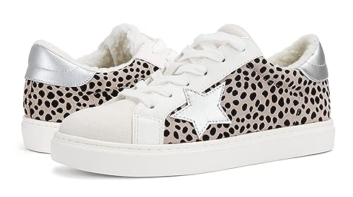 Image of PARTY Women's Fashion Sneaker Lace Up Low Top Comfortable Cushioned Walking Shoes,Spooky,Cheetah,9