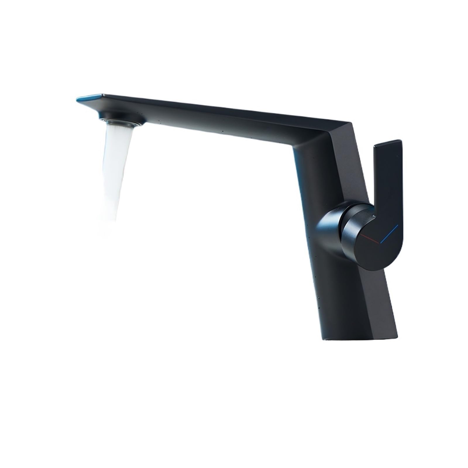 Soywim Nero Basin Faucet Chrome Bathroom Sink, Single Handle Hole Taps Hot Cold Mixer Tap Crane,High-Pressure Resistant(Nero)