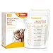BURNNOVE Sacchetti Latte Materno 130pcs 250ml, Sacchetti per Raccolta e Conservazione Latte Materno Senza BPA, Doppia Chiusura per Congelamento e Trasporto immagine