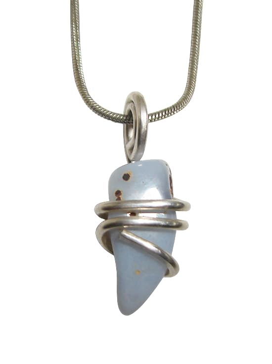 Genuine Ellensburg True Blue Agate Pendant Sterling Silver/Real Crystals/Chalcedony/Rare as Diamonds/Third Eye/Washington #180