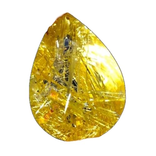 Quartz rutile doré naturel de haute joaillerie pour bague et pendentif d'exception 21x15mm