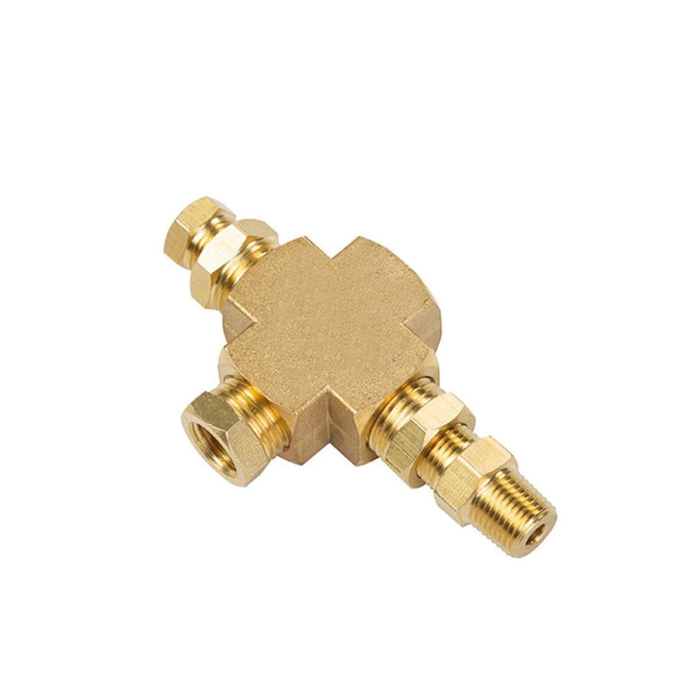 Distributore adattatore per auto per sensore pressione olio e temperatura olio 1/8 pollici-27 NPT 1/4 pollici-18 NPT