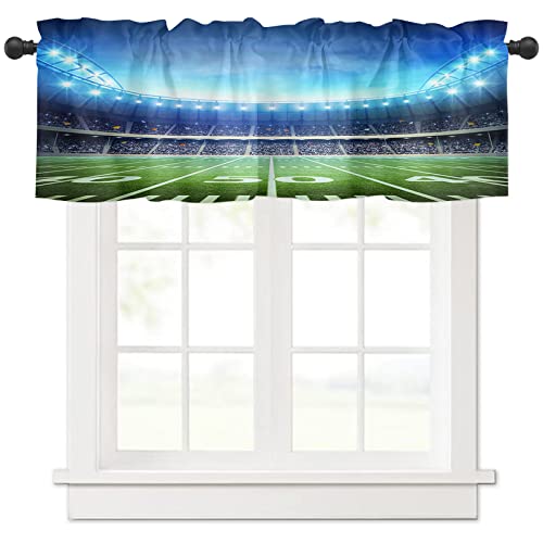 Valance Curtain For Kitchen Windows/Living Room/Bedroom/Cafe, American Football Stadium Sport Theme Window Curtain Valance Rod Pocket 54 Inch By 18 Inch, 1 Pane #TOP1