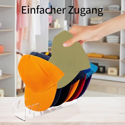 Martin Kench 2 Stück Huthalter Cap Halterung,Acryl Cap Organizer Cap Halter No Installieren Hutständer Für Baseballkappen Desktop Basecap Organizer für 14 Baseballkappen Aufbewahrung