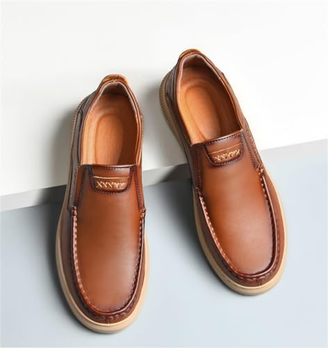 Mens Soft Walking Driving Shoes Genuine Leather Lightweight Breathable Casual Slip on Loafers3