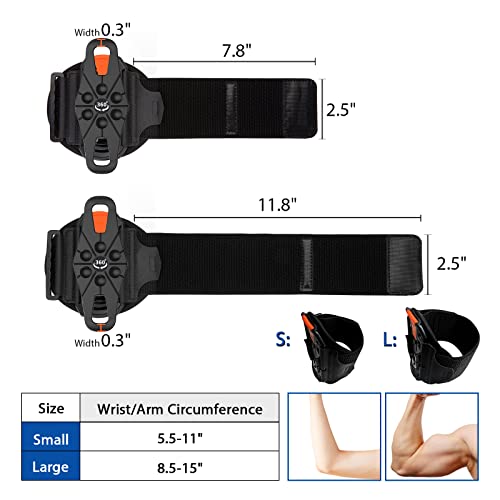 【2023 New】 Hlomom Phone Holder For Running Wristband, Fits 4.7-7.5'' Phones Sports Armband 360°Rotation & Detachable For Iphone 14/14Pro/13Promax/12/Pro/Pro Max/Xs/8/7/6, Samsung Galaxy (S) #TOP4