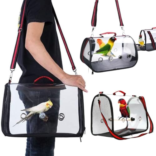 Bolsa Pássarinho Mala Caixa Transporte Pássaro Aves Papagaios Calopsita (Vermelho)