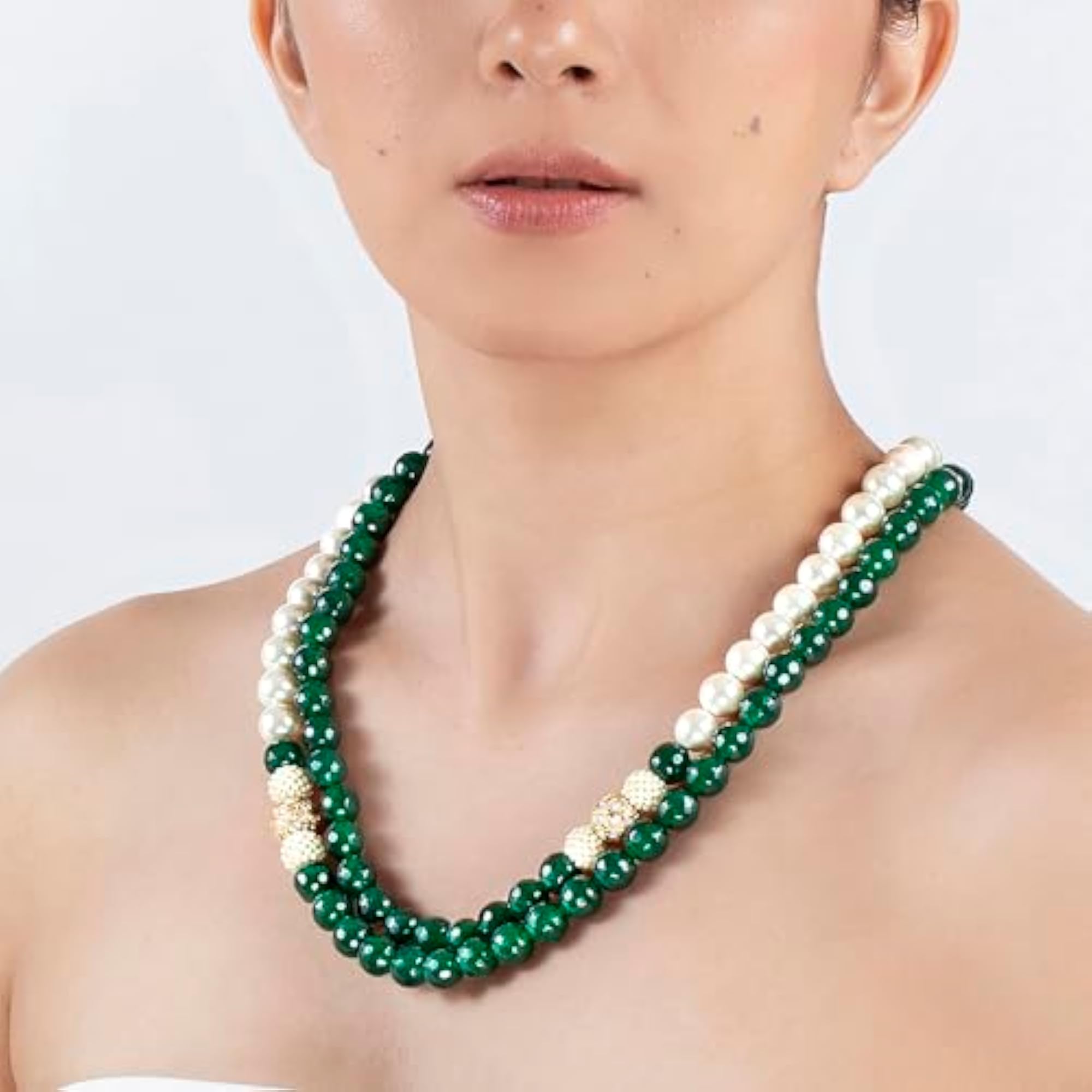 Multicolor Stone String Necklace, Handcrafted