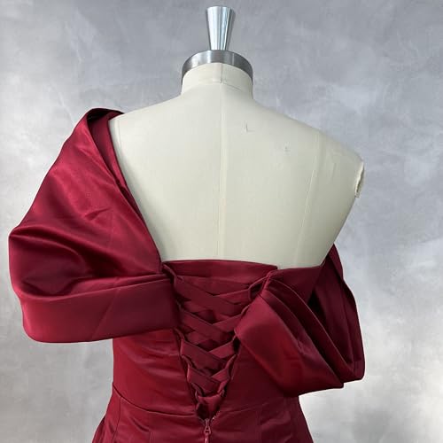 One Shoulder Satin Mother of The Bride Dresses for Women Long Formal Mother of The Groom Evening Dress with Slit4