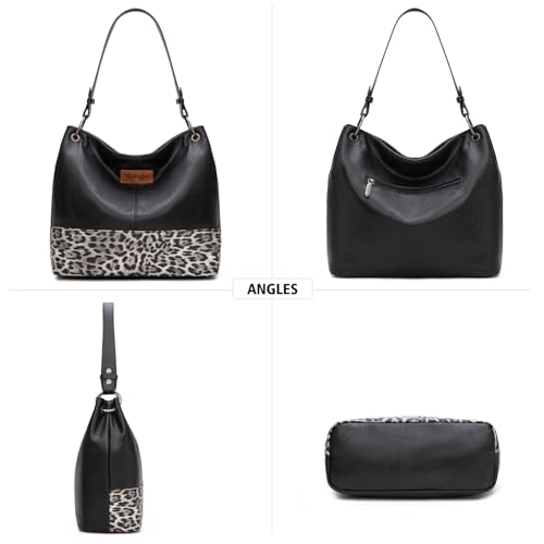Image of Wrangler Hobo Bags for Women Vegan Leather Top Handle Shoulder Purses and Handbags