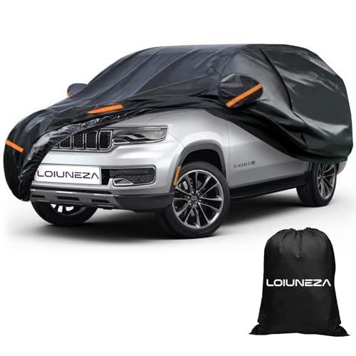 Outdoor Car Cover for 2022-2023 Jeep Wagoneer, 210D Oxford Car Cover Waterproof All Weather, Outdoor Full Exterior Covers with Reflective Stripes & Windproof Straps for Snow Rain Dust Hail Protection