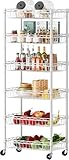 SINGAYE 6 Tier Basket Shelf Wire Shelving Unit Adjustable Storage Shelves Big Basket Rack for Garage Kitchen Office Pantry Corner 17' Dx12 Wx63 H...
