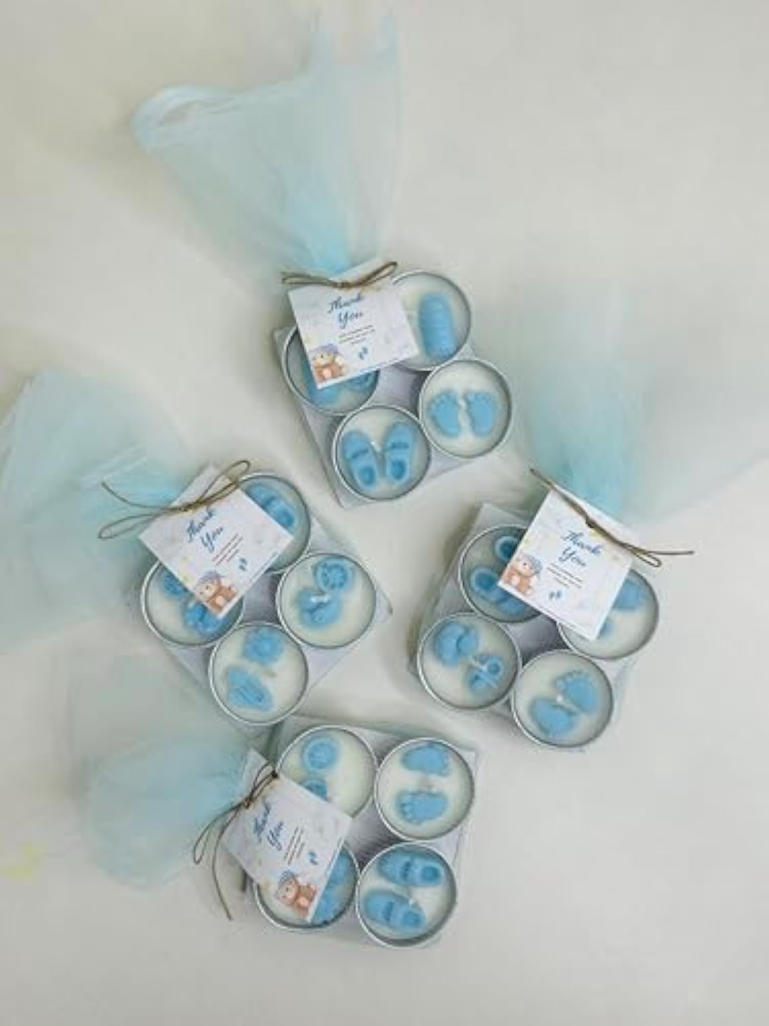 Baby Blue Birthday Tealight Candles Gift Set, Vanilla Scented