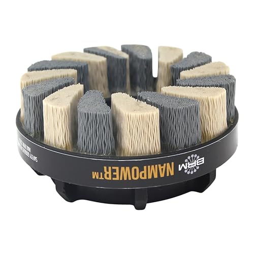Image of Brush Research ADT10018320 Nampower Turbine Style Abrasive Disc Brush, Combination Silicon Carbide /Ceramic Filament, 100mm Diameter, 18mm Bristle Length (Pack of 1)