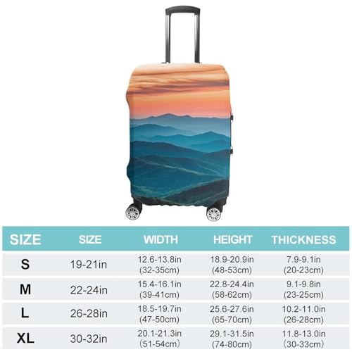 Smoky Mountains Sunrise Travel Luggage Cover for Suitcase 19-32 Inches Elastic Washable Baggage Protector2