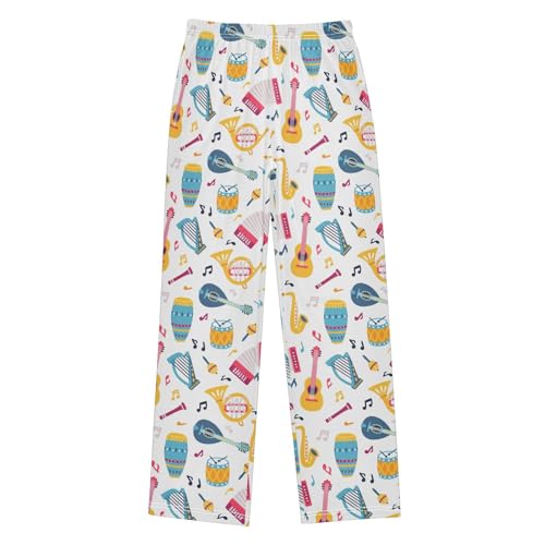 ZZXXB Accordion Drum Boys Long Pants Soft Trousers Elastic Waist Kids Lounge Bottoms with Pockets S-XL