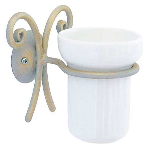 CRUCCOLINI Linea baño 'Relax' Vaso cepillos de pared plata