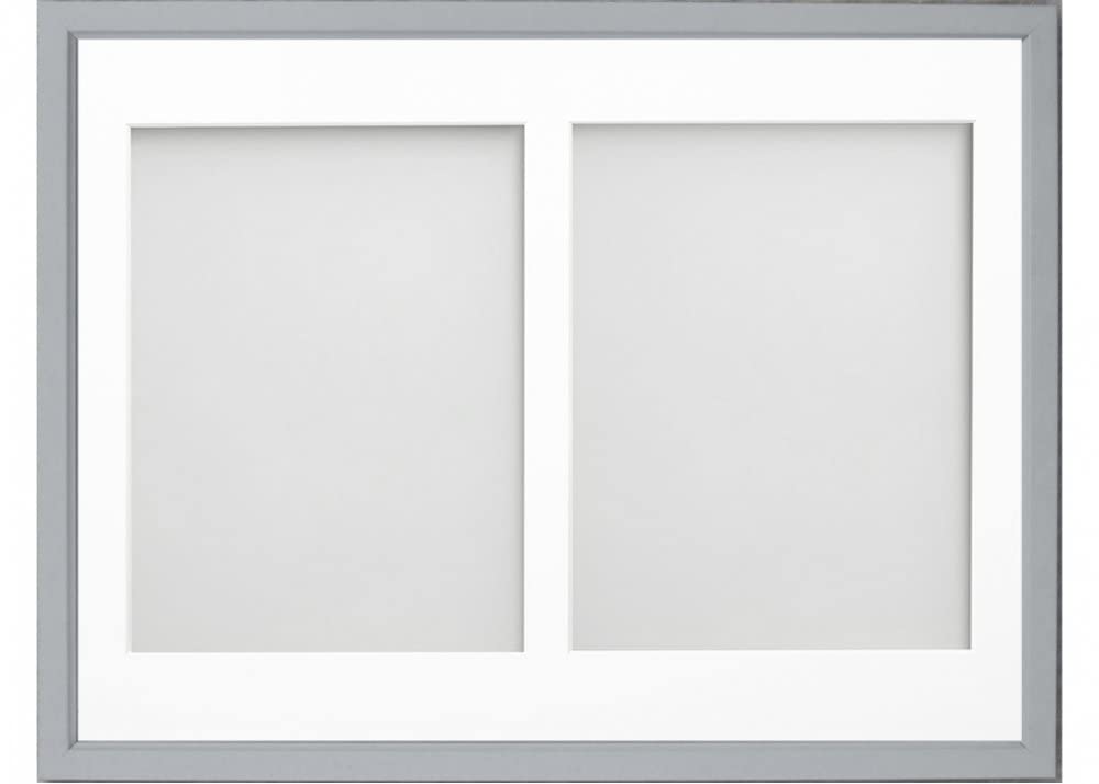 Frame Company Drayton Multi Aperture Photo Frame, Grey, 16x12 for 9x7 inch (x2)