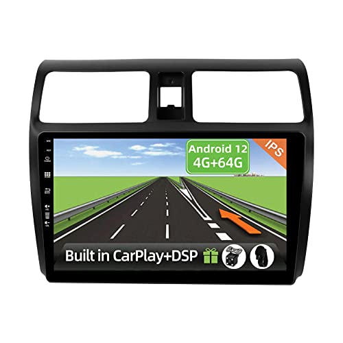 YUNTX Android 10 Autoradio for Suzuki Swift (2005-2019)-4G+64G-[Built in CarPlay/Android Auto/DSP]-GPS 2 Din-Gratuite Caméra&MIC-Soutien Dab/Commande au Volant/MirrorLink/360 Caméra/Bluetooth
