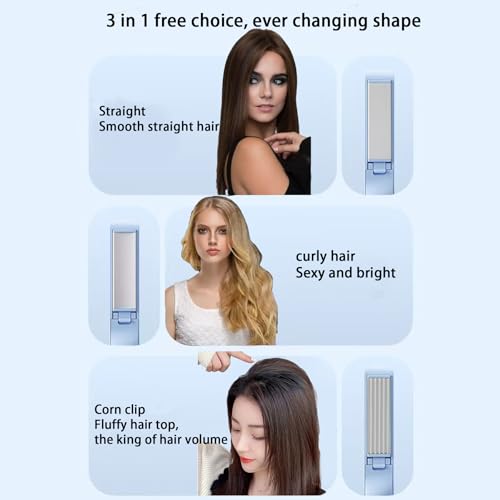 Plancha de cabello 3 en 1 rizadora y alisadora USB miniatura 6