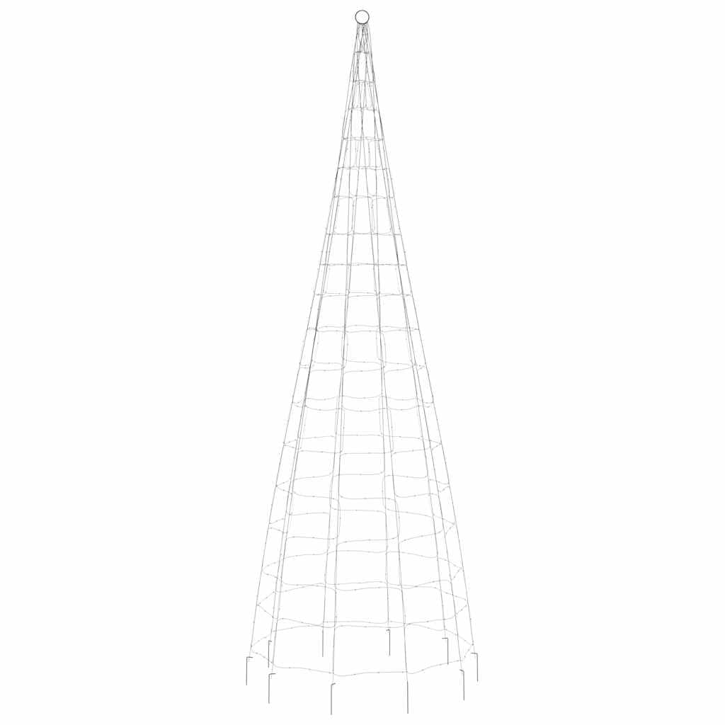LED-Weihnachtsbaum 550 LEDs Warmweiß 300 cm Kupfer Eisen mit 8 Lichteffekten, energiesparend, wasserdicht IP44, für Fahnenmast, Garten, Balkon, Terrasse, festliche Weihnachtsbeleuchtung