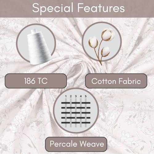 Image of Mafatlal 186 Tc Corsica Premium Cotton Bedsheet King Size | 274 X 274 Cm | Fresh-Feel Chaddar for Summer Sleep Comfort | Pure Cotton Bedding with 2 Pillow Covers | Soft Pink