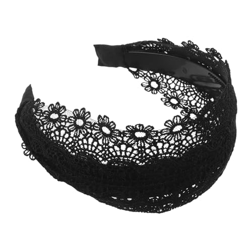 Bandeau cheveux femme noir élégant avec dentelle premium de cérémonie