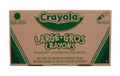 Crayola Crayon Classpack 400ct (8 Colors) Bulk School Supplies Teacher Classroom Must Haves Preschool & Kindergarten Large Crayons for Kids & Toddlers