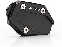 Vista 1 de Soporte de pie para motocicleta, ampliador lateral, soporte de extensión compatible con Yamaha MT03 MT-03 2014-2019 (negro)