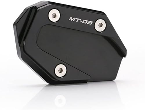 Soporte de pie para motocicleta, ampliador lateral, soporte de extensión compatible con Yamaha MT03 MT-03 2014-2019 (negro)