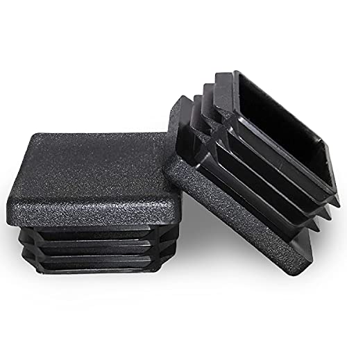 Prescott Plastics 1 1/2â€ (38.1 mm) Square Plastic Plug Insert, Black End Cap for Metal Tubing, Fences, Glide Protection for Chairs and Furnitures (8 Pack)