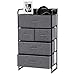 Kamiler 5-Drawer Dresser, 4-Tier Storage Organizer, Tower Unit for Bedroom, Hallway, Entryway, Closets - Sturdy Steel Frame, Wooden Top, Removable Fabric Bins
