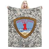 Assault Craft Unit 1 (ACU-1) Throw Blanket - Soft Plush Fleece Blanket for Couch, Bed, Sofa - Home Decor Cozy Blankets Gifts for Men, Camouflage, 30x40 Inches