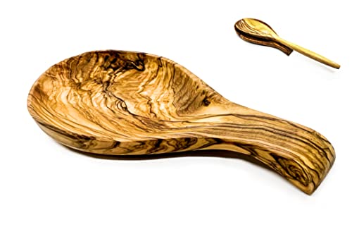 Repose-cuillère en Bois d'olivier, Repose Cuillère Cuisine, Pour Louches, Pinces, Spatule, Porte-cuillère Pour Cuisinière, pour Ranger Les Ustensiles de Cuisine(Bois d'olivier) Cover