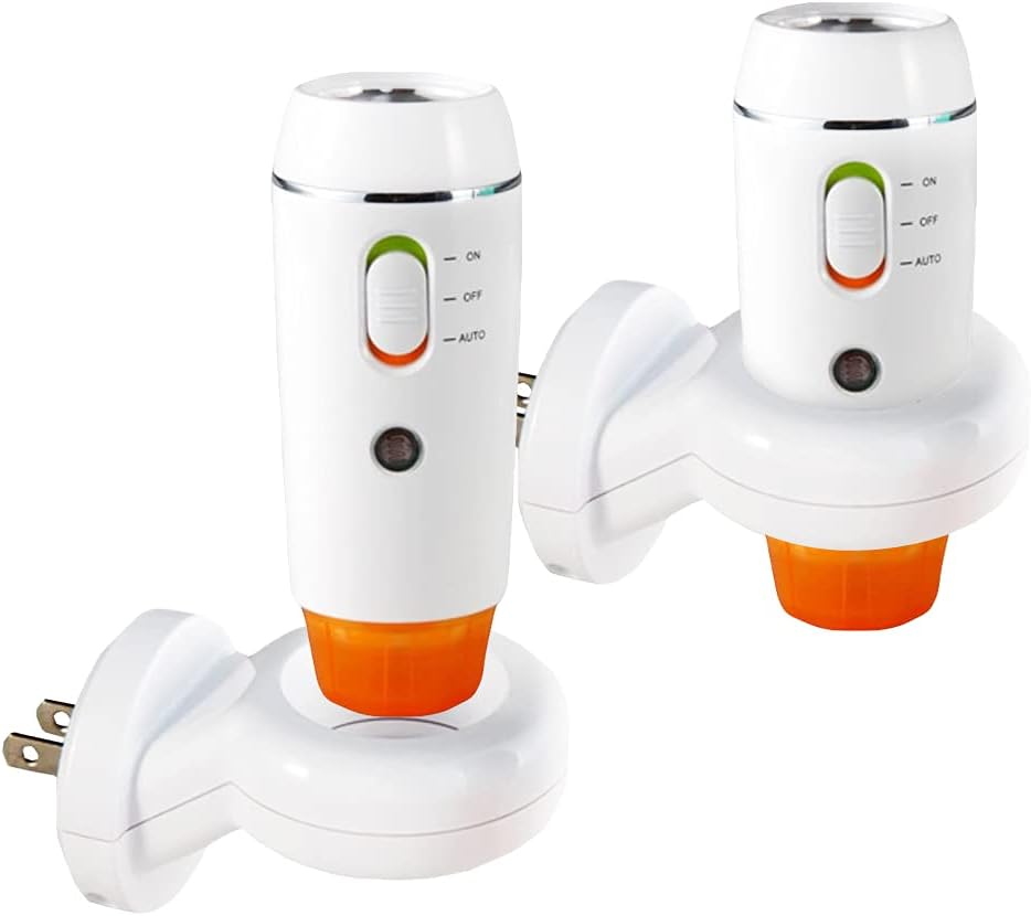 Rechargeable Power Failure Light, 3-in-1 Compact Emergency Flashlights, Plug-in LED Night Light, Great for Power Outages, Hurricane, Survival Kits, Emergencies, Hiking, Backpacking, Home 2packs