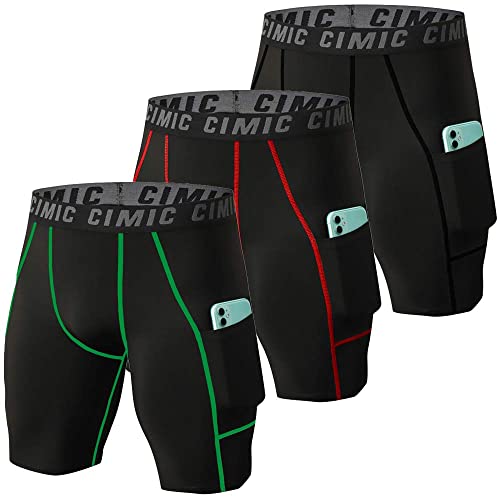 frueo 3 Pièces Shorts de Compression pour Homme Collant Court Homme de Sport Respirant Legging de Fitness Séchage Rapide Running Gym(0830) 3Black-XL Cover