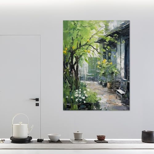 Décoration d'intérieur murale paysage fleurs grand format