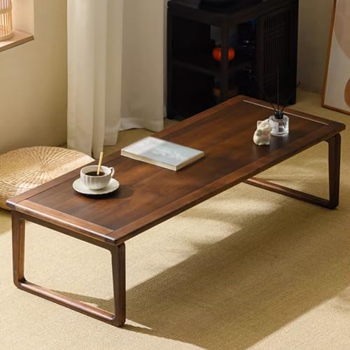 Table basse de salon en bois pliable rectangulaire noyer - 5