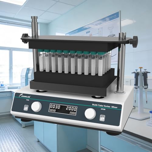 Multi-Tube Vortex Blender, Vortexmischer mit Multipler Rohrkapazität, Lab Multi-Tube Vortexer Mixer, Geschwindigkeitsbereich 500-3000rpm mit 3 Modulen für Chemie, Biologisch.