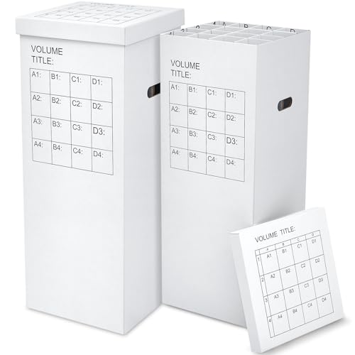 PerKoop 2 Pack Blueprint Holder Storage Organizer for Storing Poster Anchor Charts 32 Slots 37 x 14.2 x 14.2 Inch Blueprint Roll File Holder for Architectural Map School Office Home Items