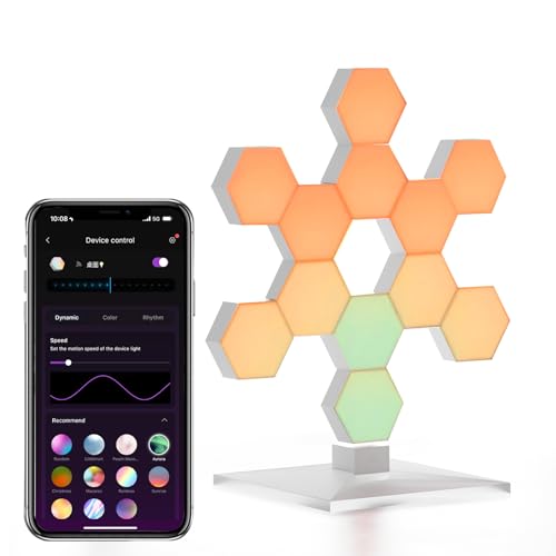 Cololight RGB Light for Gaming PC Setup, USB-Power Gaming Lights, Sync Music Hexagon Wall Lights with 70 Effects, Desk Gaming Accessories, Compatible with Alexa&Google 6pcs PRO 6pcs-stone ba