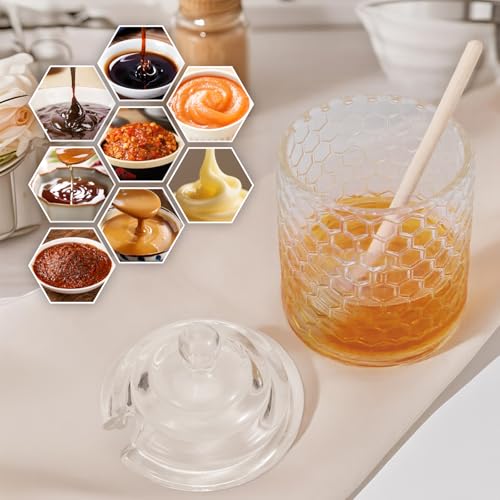 Honeycomb Glass Honey Pot