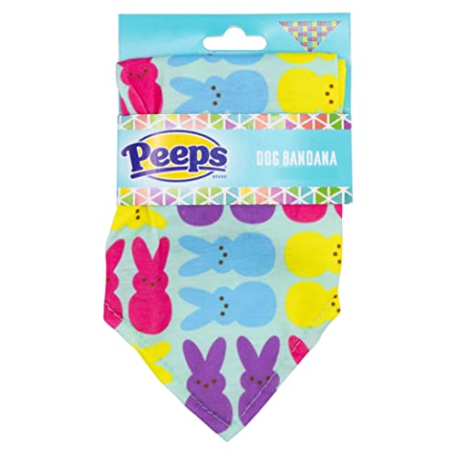 Peeps for Pets Bunny Rainbow Print Dog Bandana, Medium/Large Medium Dog Bandana Officially Licensed Peeps Pet Product Cute, Soft, Machine Washable Dog Apparel & Accessories for All Dogs, Multi