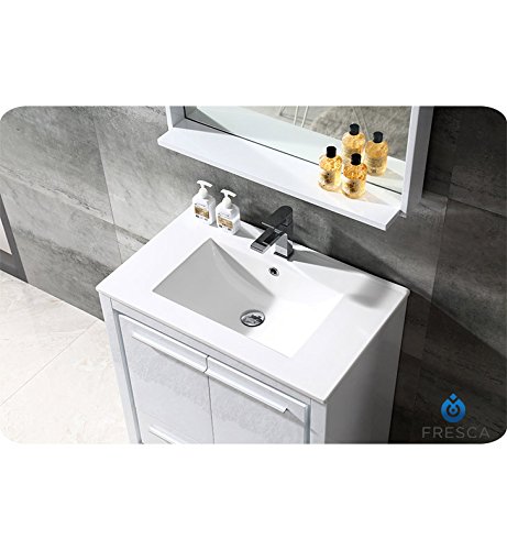 Fresca Allier 30" White Modern Bathroom Cabinet W/Sink #TOP5