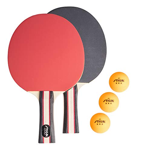 STIGA Performance 2 Player Ping Pong Set â€“ 2 Table Tennis Rackets, 3 â€“ 3 Star Orange Balls Included