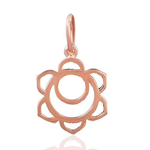 Bijoux chakra pendentif en argent plaqué or rose antique avec symboles ésotériques de protection