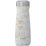 S'well Stainless Steel Traveler - 20 Fl Oz - Calacatta Gold - Triple-Layered Vacuum-Insulated Travel...