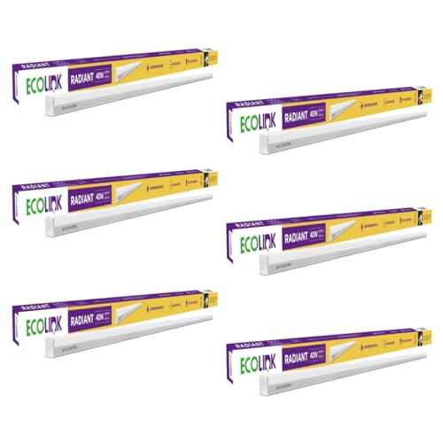 Image of EcoLink 40-watt LED Batten /Tubelight | Radiant Compact 4-ft LED Batten for Living Room & Bedroom | Cool Day Light, Pack of 6