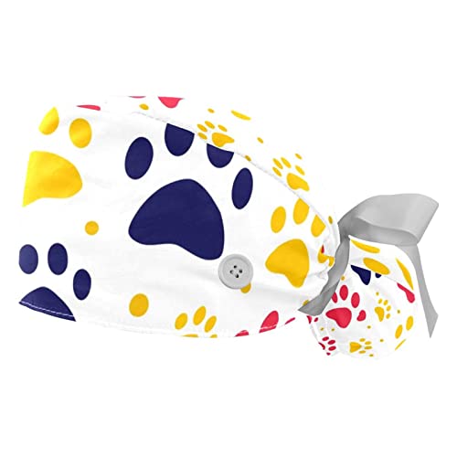 Chapeaux bouffants chat et chien : lot de 2 casquettes de travail ajustables